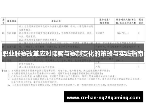 职业联赛改革应对降薪与赛制变化的策略与实践指南 职业联赛改革应对降薪与赛制变化的策略与实践指南